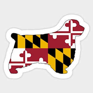 Clumber Spaniel Silhouette with Maryland Flag Sticker